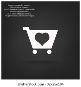 put in shopping cart. icon. vector design
