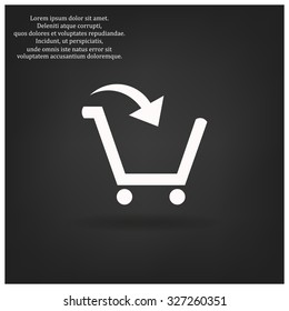 put in shopping cart. icon. vector design