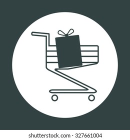 put in shopping cart. icon. vector design