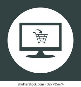 put in shopping cart. icon. vector design