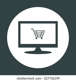 put in shopping cart. icon. vector design