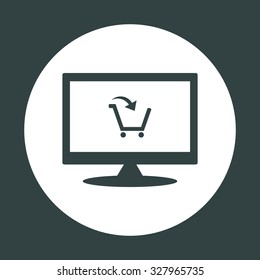 put in shopping cart. icon. vector design