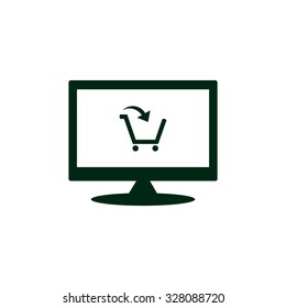 put in shopping cart. icon. vector design
