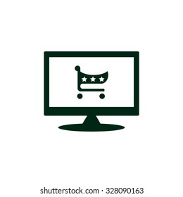 put in shopping cart. icon. vector design