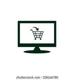 put in shopping cart. icon. vector design