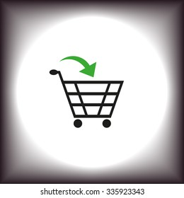 put in shopping cart. icon. vector design