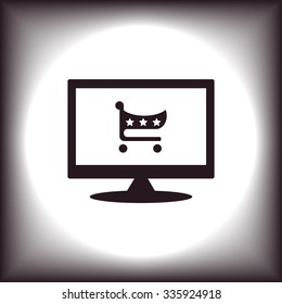 put in shopping cart. icon. vector design
