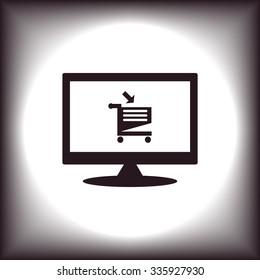 put in shopping cart. icon. vector design