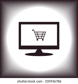 put in shopping cart. icon. vector design