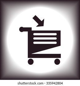 put in shopping cart. icon. vector design