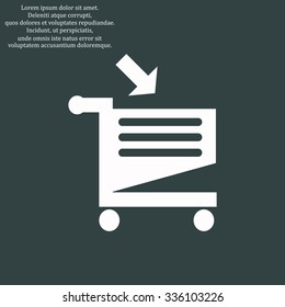 put in shopping cart. icon. vector design