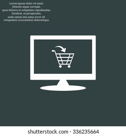 put in shopping cart. icon. vector design