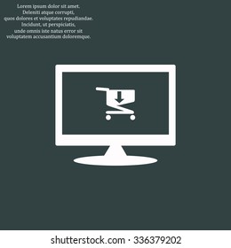 put in shopping cart. icon. vector design