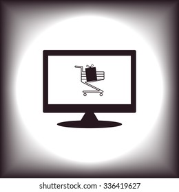 put in shopping cart. icon. vector design