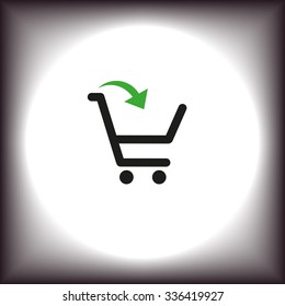 put in shopping cart. icon. vector design