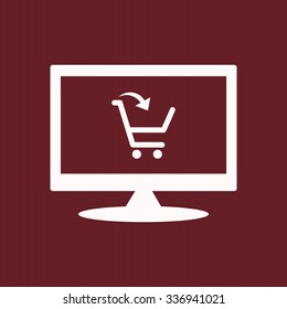 put in shopping cart. icon. vector design