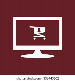 put in shopping cart. icon. vector design