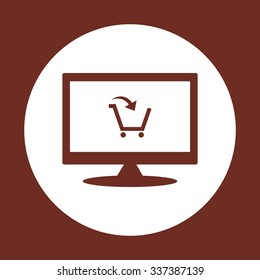 put in shopping cart. icon. vector design