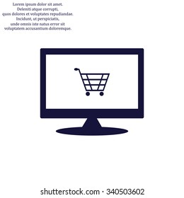 put in shopping cart. icon. vector design