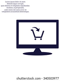 put in shopping cart. icon. vector design