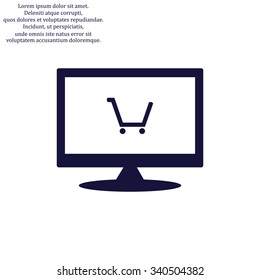 put in shopping cart. icon. vector design