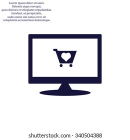 put in shopping cart. icon. vector design