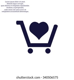 put in shopping cart. icon. vector design