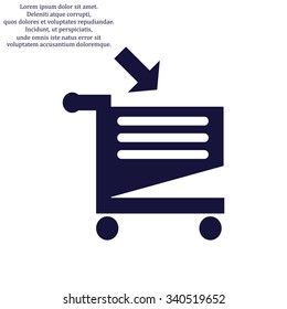 put in shopping cart. icon. vector design