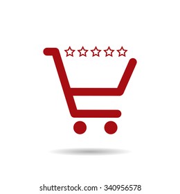 put in shopping cart. icon. vector design