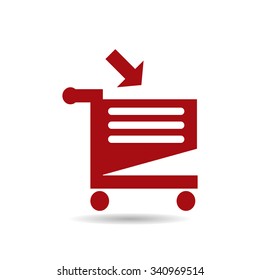 put in shopping cart. icon. vector design