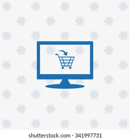 put in shopping cart. icon. vector design