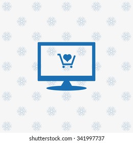 put in shopping cart. icon. vector design