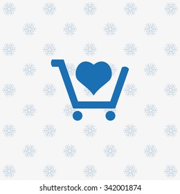 put in shopping cart. icon. vector design