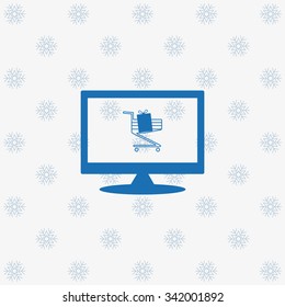 put in shopping cart. icon. vector design