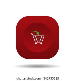 put in shopping cart. icon. vector design