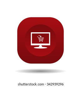 put in shopping cart. icon. vector design