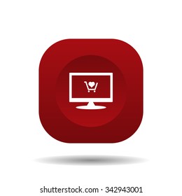 put in shopping cart. icon. vector design
