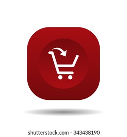put in shopping cart. icon. vector design