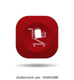 put in shopping cart. icon. vector design