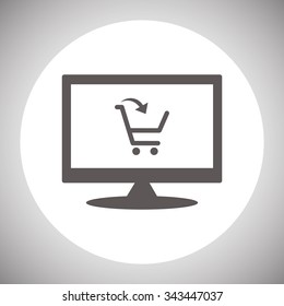 put in shopping cart. icon. vector design