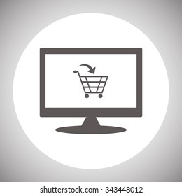 put in shopping cart. icon. vector design