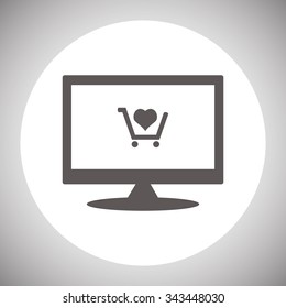put in shopping cart. icon. vector design