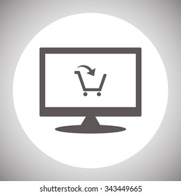 put in shopping cart. icon. vector design