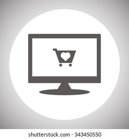 put in shopping cart. icon. vector design