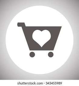 put in shopping cart. icon. vector design
