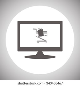 put in shopping cart. icon. vector design
