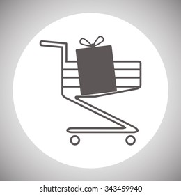 put in shopping cart. icon. vector design