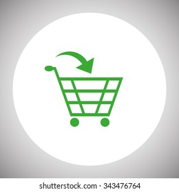 put in shopping cart. icon. vector design