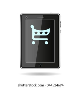 put in shopping cart. icon. vector design