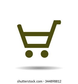 put in shopping cart. icon. vector design